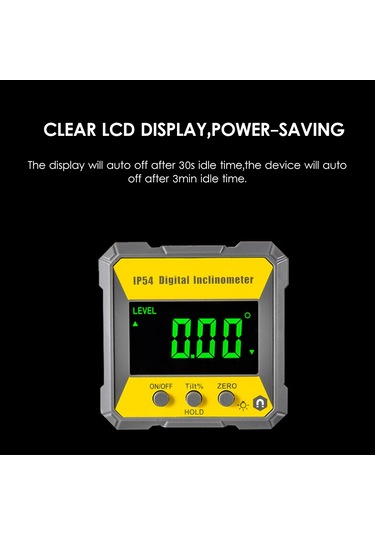 Maiyame Dijital Eğim Ölçer - 4x90 Hassas Açı Ölçümü, Lcd Ekran, Mıknatıslı, Su Geçirmez Ip54