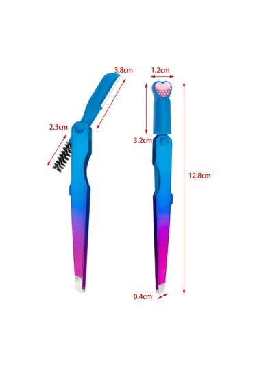 Homyl Kaş Cımbızı Paslanmaz Alet 4mm Düz Uçlu Cımbız Çok Mavi Mor