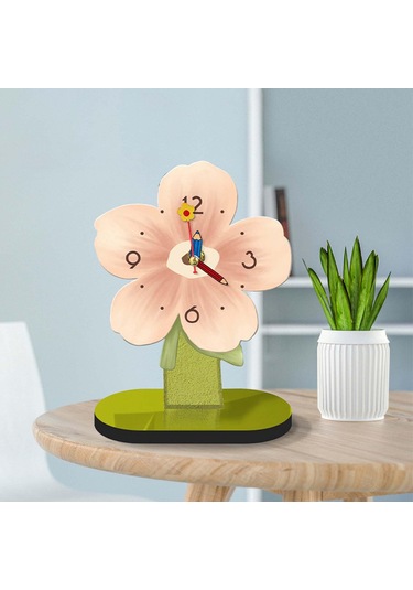 Homyl Masaüstü Saat Süs Modern Masa Saati Oturma Pembe-20cmx25cm Pembe 20cmx25cm Çok Renkli