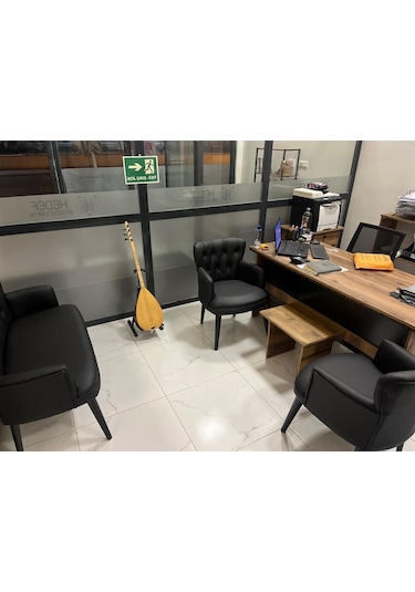 Ahşap Ayaklı Siyah Deri Ofis Koltuk Takımı Büro Koltuk Ve Kanepeleri Deri Ofis Mobilyası Çok Renkli