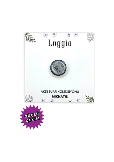 Eşarp Ve Şal Mıknatısı Mermer Desenli Siyah Beyaz - Başörtü Tutucu Kadın Tesettür Aksesuar Mıknatıs Desenli