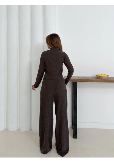 Balıkçı Yaka Örme Takım Kahve St265865 Kahve