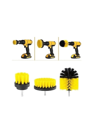 Matkap Ucuna Takılan 3'lü Fırça Temizlik Seti