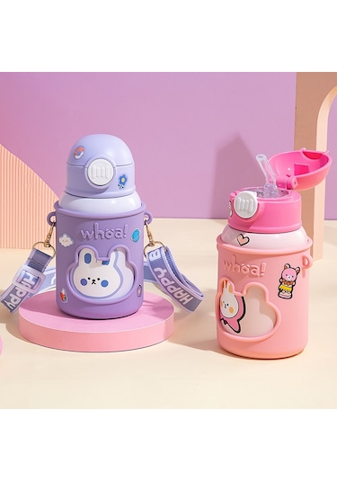 Alibee 316 Paslanmaz Çelik Çizgi Kahramanlı Çocuk Termos 450 ML Yeşil