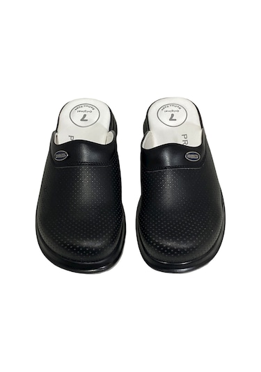 7 Noktalı Ortopedik Unisex Doktor-Aşçı Sabo Terlik Siyah