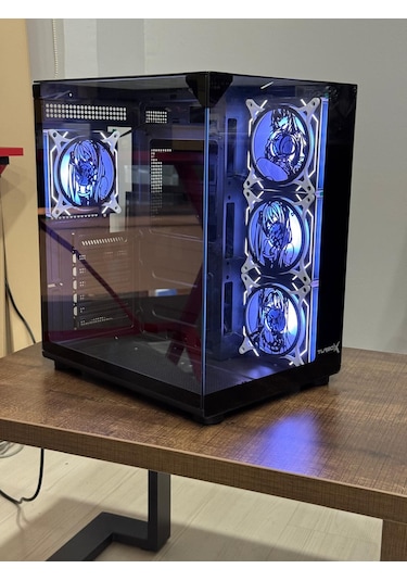 Turbox Teras Anime Karakterli Rgb Fanlı Akvaryum Kasa Siyah