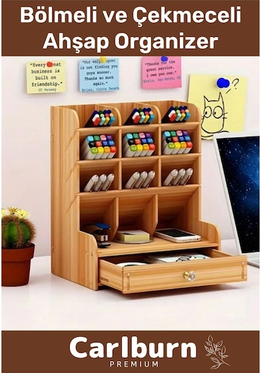 Özel Üretim Demonte Ev Ofis Çalışma Masası Dayanıklı Bölmeli Çekmeceli Ahşap Organizer Çok Renkli