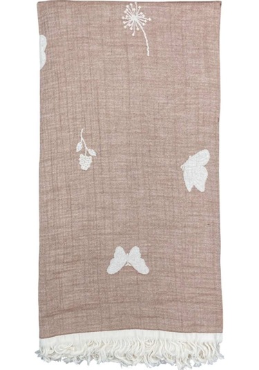 Biorganic Butterfly Feeling Müslin Battaniye 90x90 Cm 64739 Ekru