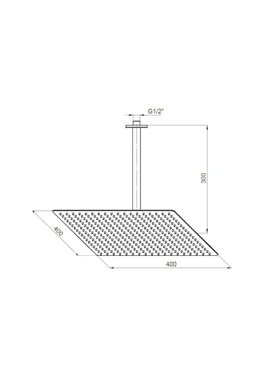 Gpd Ankastre Duş Başlığı Kare Slim Metal 40x40 Cm Siyah Ads23-s Siyah