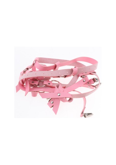 Suntek Kadın Punk Deri Ayarlanabilir Vücut Koşum Bel Pembe-s Pembe S Çok Renkli