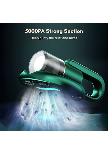 Reedark Toz Akarı Temizleyici 5000pa Emiş Gücü Hepa Filtreli Kablosuz Yatak Şiltesi Vakum Makinesi