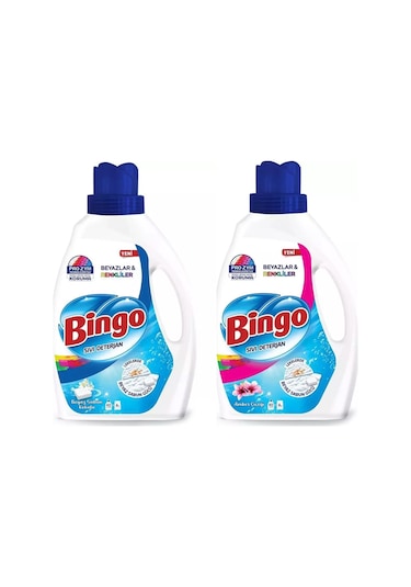 Bingo Çamaşır Deterjanı Beyaz Ve Renkliler Amber Ve Beyaz Sabun 2600 Ml 2 Li Set 2600 ML