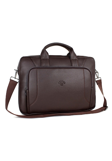 Kahverengi Evrak Ve Laptop Çantası 15,6 İnç Unisex Kahverengi