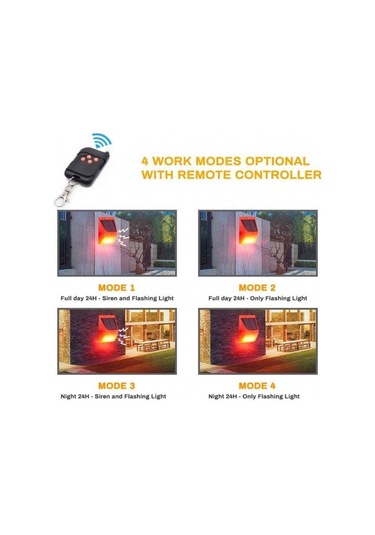 Hareket Sensörlü Solar Alarm Kumandalı Alarm Siren