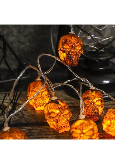 Suofeng Halloween Kabak Şekilli Işık Zinciri 3 Metre 20 Led Isı Beyaz Dekoratif Işık Teli Pil Dahil Değil