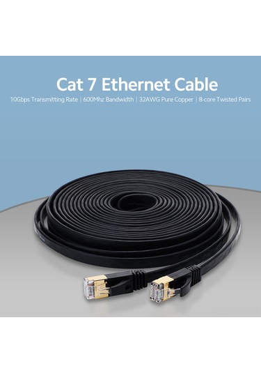 Teltree Cat7 Ethernet Kablosu 32awg Saf Oksijensiz Bakır 8 Çekirdekli Çift Tel 10gbps 600mhz Beyaz 5m