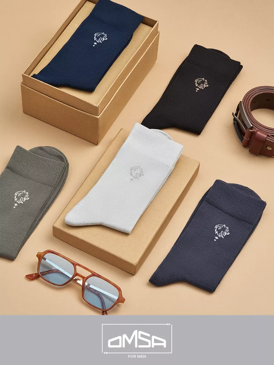 Omsa Desenli Yüksek Pamuklu Çoraplar 10 Çift 104323082 Koyu Gri