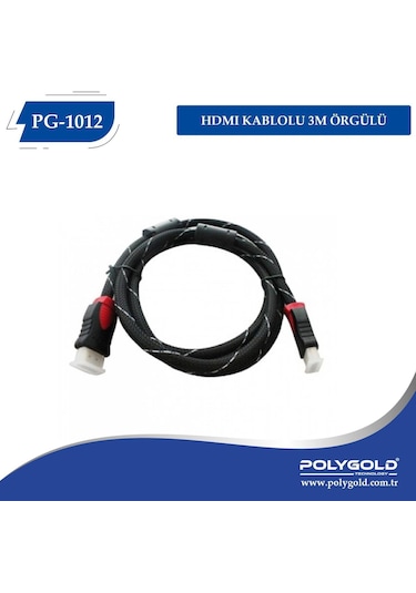Poly Gold Pg-1012 Hdmi Kablo 3 Metre Örgülü