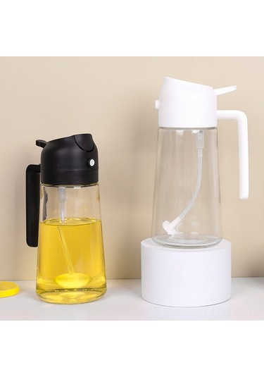 Moveevo 470ml Siyah Cam Yağlık Ve Spreyli Yağ Potu - Ev Kullanıma Uygun, Barbekü Ve Hafif Yemekler İçin, Atölye Ve Soya Sosu Dolu, Dayanıklı Materyal Çok Renkli