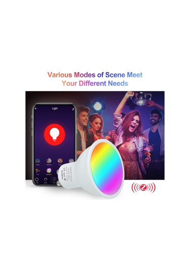Qingmipy Zigbee Akıllı Led Ampul Gu10 5w - Rgb+cw+ww Renkli, Ses Ve Uygulama Kontrollü, Parlaklık Ayarlı, 85-265v Beyaz