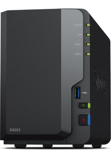 Synology DS223 2 Slot All In One Nas Depolama Unitesi Siyah