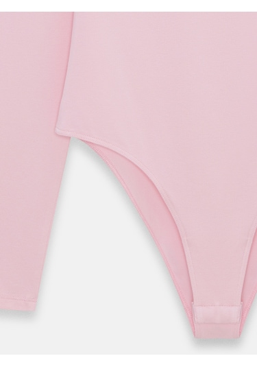 Dilvin 32549 Kayık Yaka Bodysuit-toz Pembe Toz Pembe
