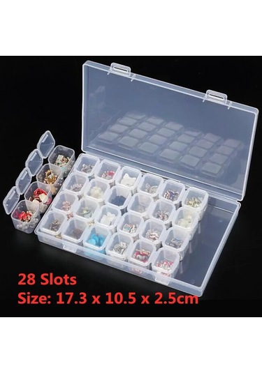 28 İzgaralar Plastik Hap Saklama Kutusu Kılıf Uygun İlaç Depolama Organizatör Konteyner Vaka Takı Organizatör Manikür Aracı Çikolata Chına