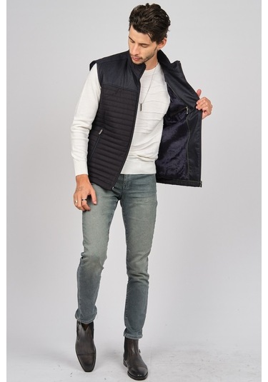 Daynax Erkek Içi Kürklü Cep Detaylı Yelek 492908 Lacivert Lacivert