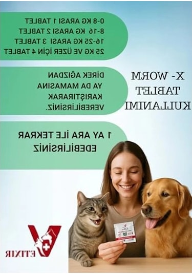 X-worm Bitkisel İç Parazit Tableti, Kedi Ve Köpekler İçin