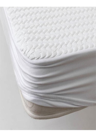 Kapitone Sıvı Geçirmez Tek Fitted Alez 180x200 Cm Beyaz