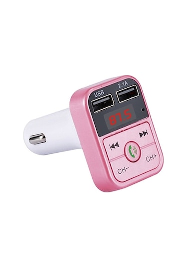 Sones B2 Çift Usb Şarj Bluetooth Fm Verici Mp3 Müzik Çalar Araç Kiti, Eller Serbest Arama Desteği Ve Tf Kartı Ve U Disk Altın Gül