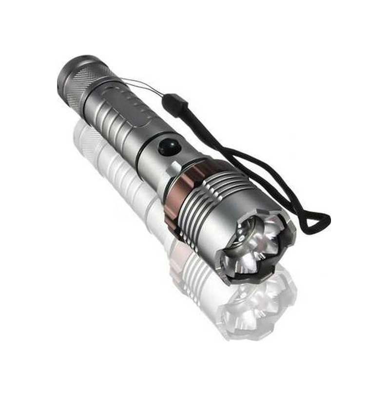 Tongxida 2000lm Taktik Led Fener 5 Modlu 18650 Şarjlı Gümüş Kasa Zıplama Beyaz