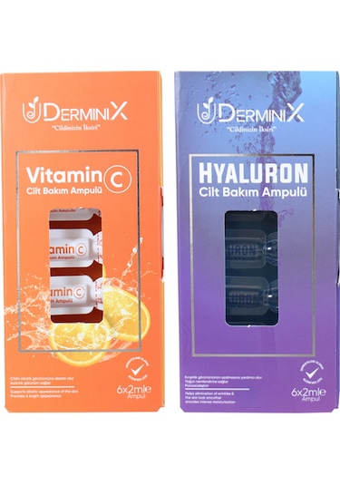 Derminix Vitamin C + Hyaluron Cilt Bakım Ampulü 12 x 2 ML