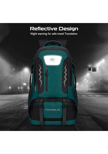 Ranyeek 60 Litre Büyük Kapasiteli Outdoor Sırt Çantası - Erkek Ve Kadın İçin Dayanıklı Seyahat Çantası - Koyu Mavi Koyu Mavi