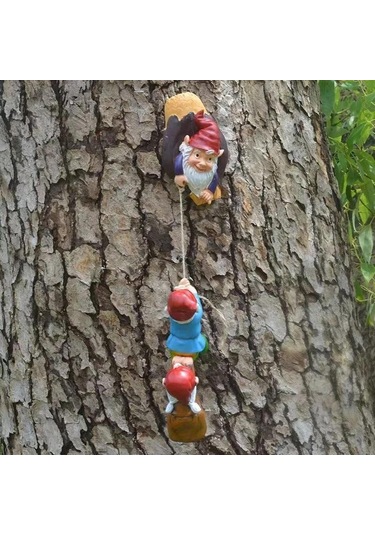 Tenfowee Minimalist Bahçe Figürü - Reçine Cüce Heykeli, Ağaçta Tırmanan Ornament, Modern Dekoratif Süs