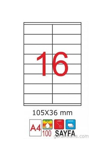 Goldmoon 2007 Laser A4 Sayfa Etiketi 105X36MM 100'lü Paket