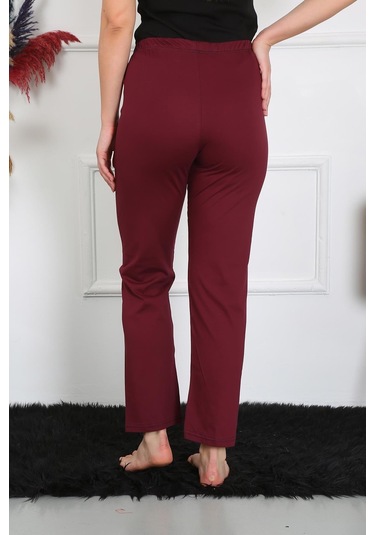 Akbeniz Kadın Pamuk Penye Tek Alt Pijama Bordo 27513-bordo Bordo