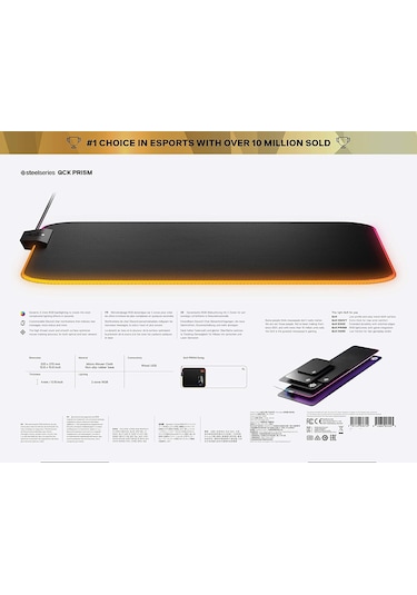 Steelseries Qck Prism Cloth (Kumaş) Medium Rgb Oyun Mousepad