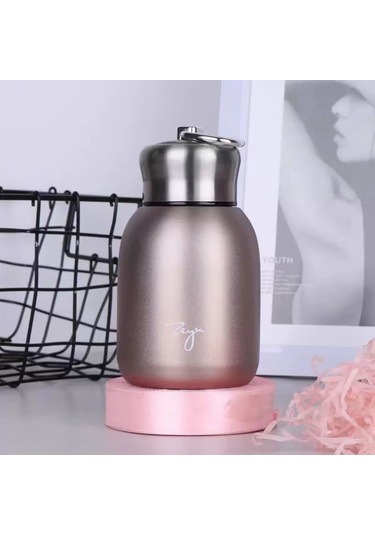Lemestar Rose Gold 300 Ml Çelik Paslanmaz Mini Sürekli Isıtıcı Bardak - Outdoor, Seyahat, Bisiklet İçin Hafif Ve Dayanıklı Altın