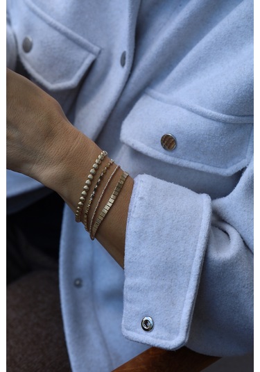 14 Ayar Altın Çizgili Çivi Model Bileklik Blk28171 Sarı Altın