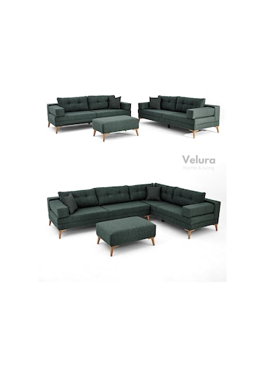 Zeri 3+3+3 Yataklı Puzzle Modüler U Köşe Koltuk Takımı & Puflu Köşe Takımı - Koyu Yeşil 125 Koyu Yeşil Zeri 3+3+3 Yataklı Puzzle Modüler U Köşe Koltuk Takımı & Puflu Köşe Takımı - Koyu Yeşil 125 Koyu Yeşil