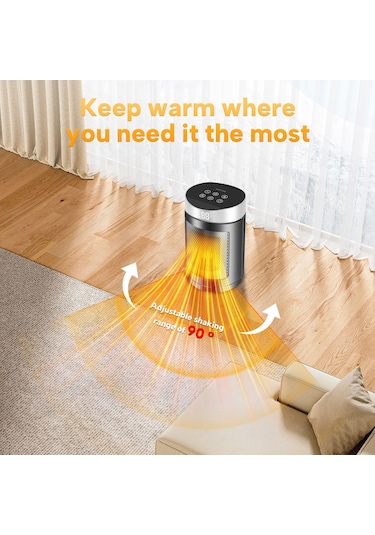 Dokunmatik Ekran Uzaktan Kumandalı Masaüstü Ev Tipi Pratik Isıtıcı Altın