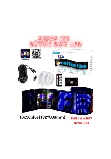 İşyeri Tır Kamyon Otobüs Uyumlu 90 Cm Rgb Led Panel 19,2x89,8cm Ölçü 16x96 Led Sayısı Kumanda +kablo Çok Renkli