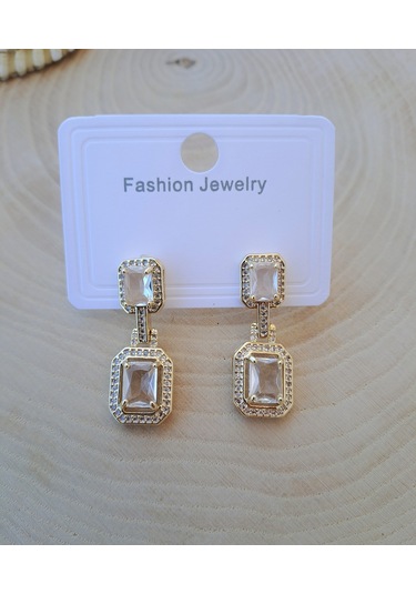 Dali Shop Baget Taş Küpe Gold