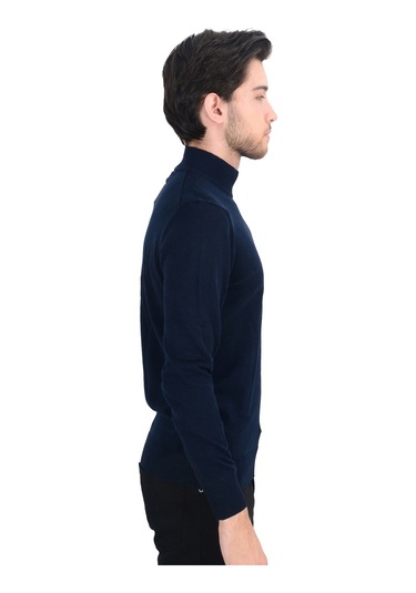 Cengiz İnler Yarım Balıkçı Düz Slim Erkek Triko