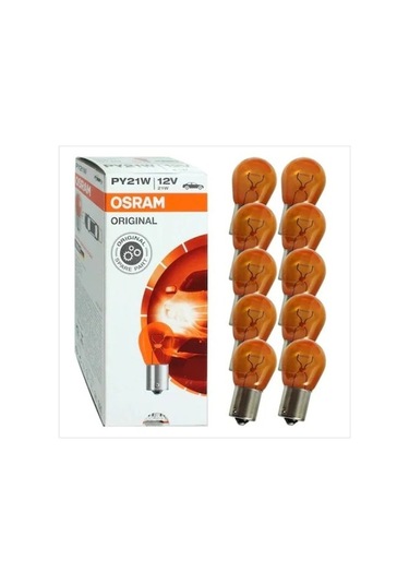 Osram 7507 Py21W 93 Turuncu Sinyal Ampul 12V 21W 10 Adet Tek Duy