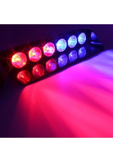 Araç Içi Vantuzlu Cama Çakar Kırmızı Mavi 6 Led 12 Farklı Mod (533112873)