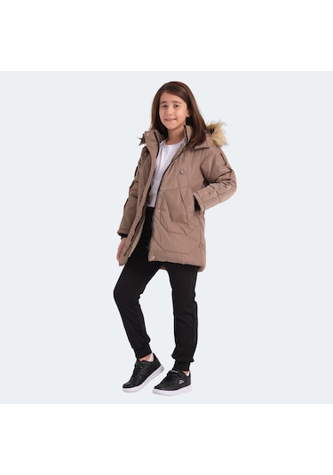 Slazenger CAMRON Çocuk Kapüşonlu Bej Mont & Kaban