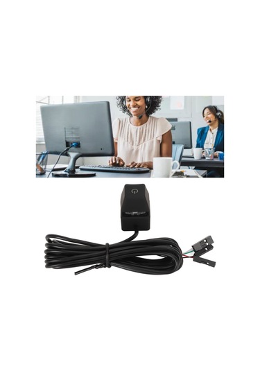 Fosenze Masaüstü Bilgisayar Güç Anahtarı, Mavi Mekanik Tuş, 7 Renkli Işık Efekti, 2m Uzatma Kablosu, Abs Malzeme, Kolay Kurulum