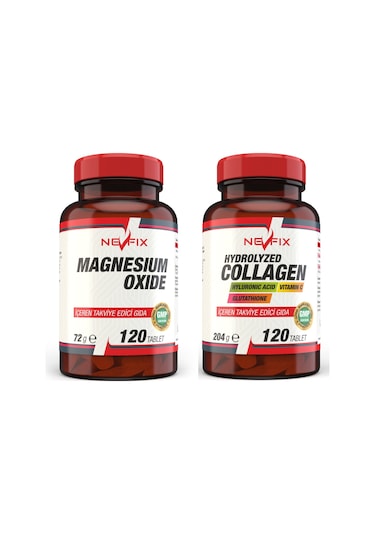 Nevfix Magnezyum 250 MG 120 Tablet Collagen 1000 MG 120 Tablet